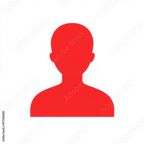 a simple icon of a person. red colour photo