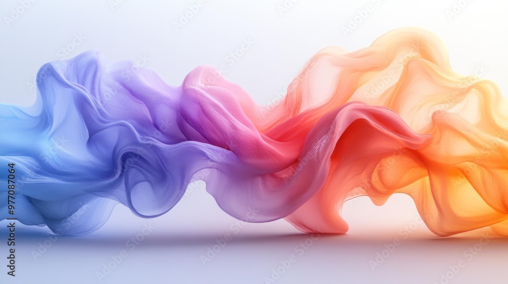 Abstract Flow of Colorful Fabric Waves Generative AI Abstract Flow of Colorful Fabric Waves Generative AI