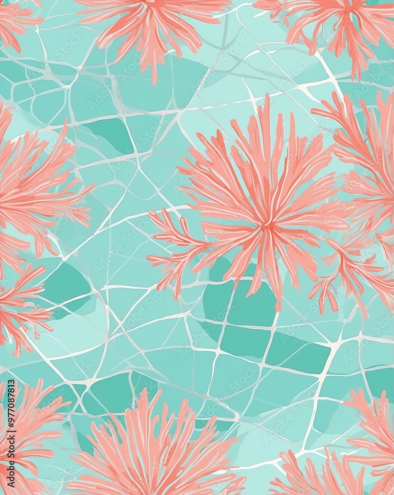 Coral to mint pastel plaid pattern Coral to mint pastel plaid pattern