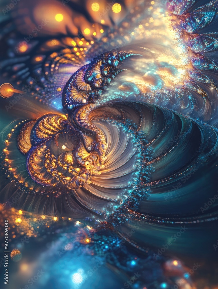 Fractal elements lights and textures arranged to explore themes of fantasy science spirituality and creative design Fractal elements lights and textures arranged to explore themes of fantasy science spirituality and creative design