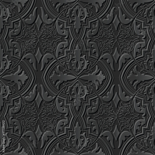 A decorative pattern featuring intricate designs in a monochromatic color scheme.