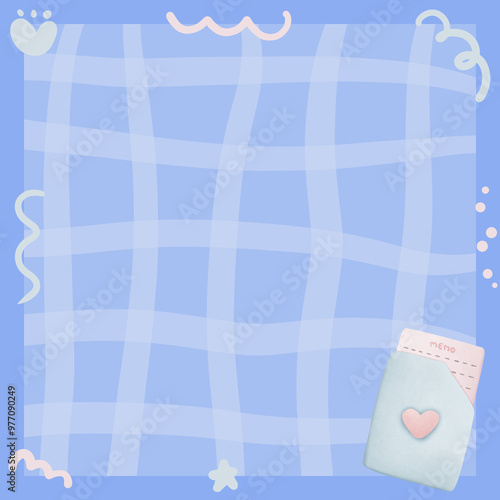 Cute plaid check pattern background with a student tool 