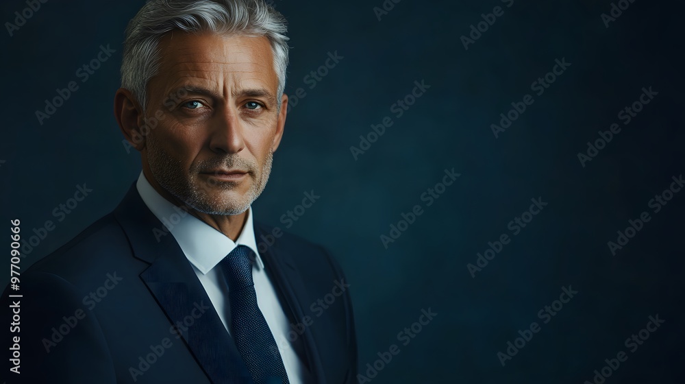 Portrait of a Confident Middle-Aged Man in a Suit Portrait of a Confident Middle-Aged Man in a Suit