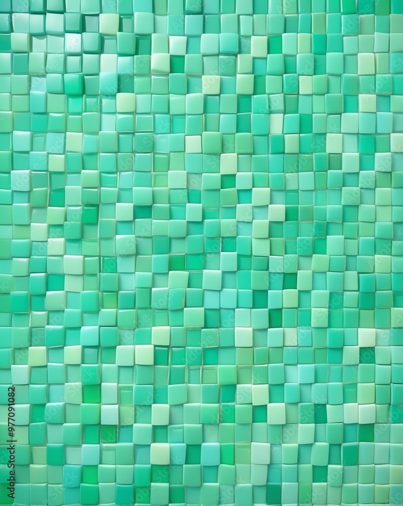 Gradient blend of soft green mosaic tiles Gradient blend of soft green mosaic tiles