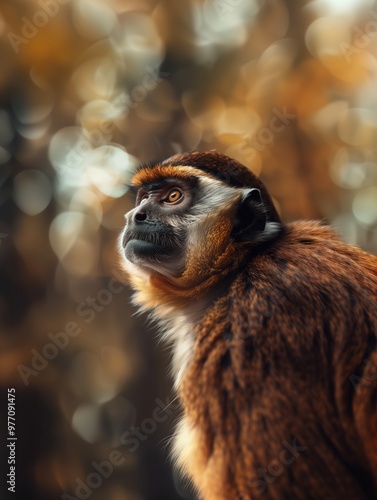 De Brazza's Monkey, African Arboreal Primate, Jungle Species photo