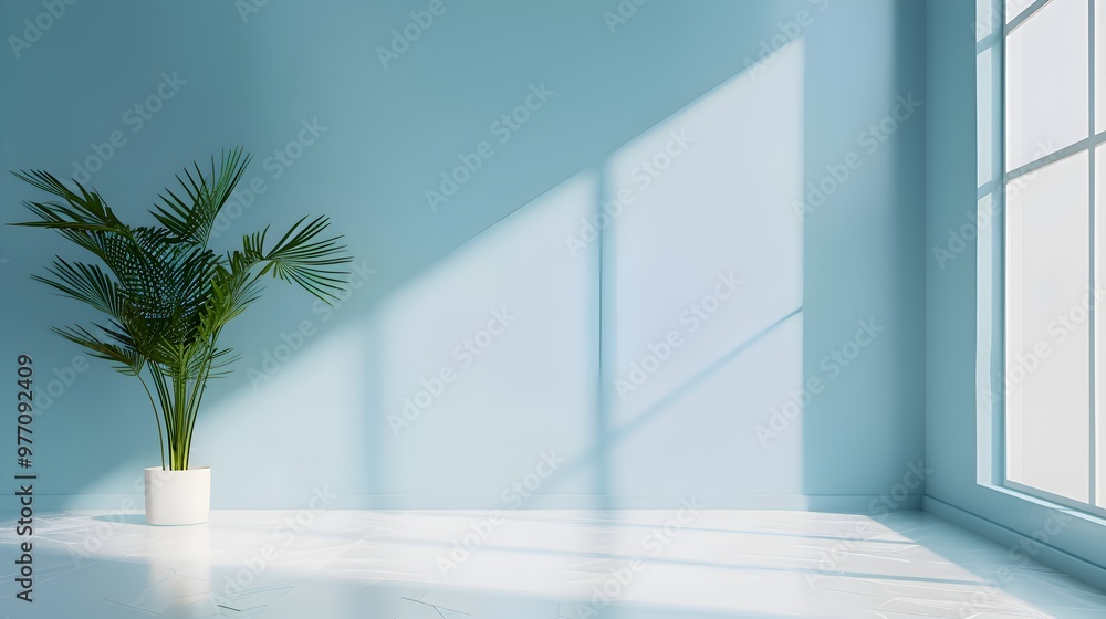 High resolution Blue room with cement wall and floor background with soft shadow from window on empty concrete wall. Aesthetic boho architecture interior. Creative product mockup High resolution Blue room with cement wall and floor background with soft shadow from window on empty concrete wall. Aesthetic boho architecture interior. Creative product mockup