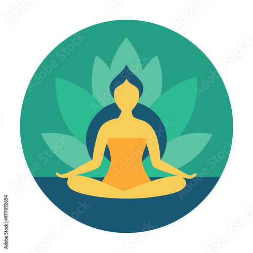     Yoga logo with lotus vector illustration.
