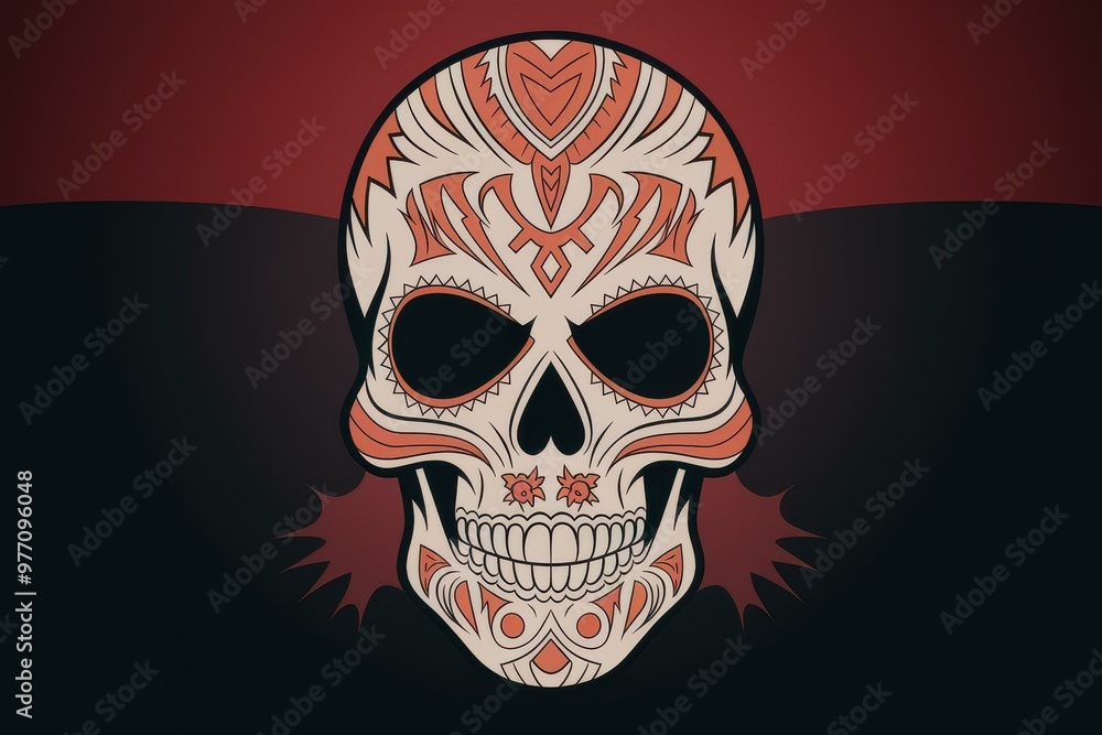 Intricate Skull Illustration with Cultural Patterns for Art and Merchandise - Cultural Skull Art for Tattoos and Merchandise Intricate Skull Illustration with Cultural Patterns for Art and Merchandise - Cultural Skull Art for Tattoos and Merchandise