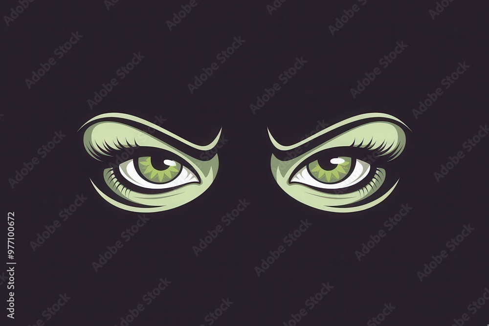 Bold Green Eyes Illustration on Dark Background - Eye-Catching Graphic for Marketing, Branding, and Social Media Bold Green Eyes Illustration on Dark Background - Eye-Catching Graphic for Marketing, Branding, and Social Media