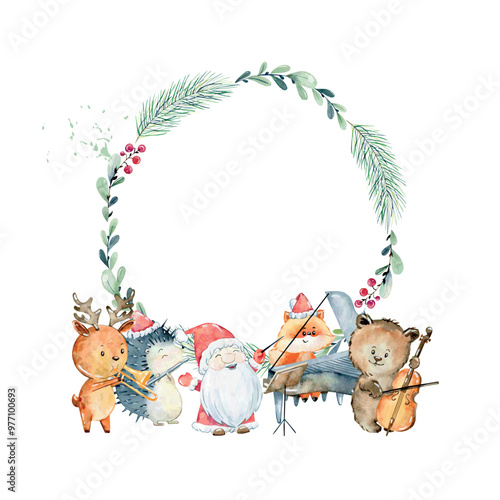 Watercolor christmas card.