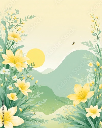 Subtle pastel yellow to green design