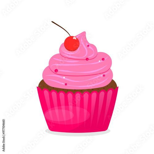 Sweet Pink Cupcake Design