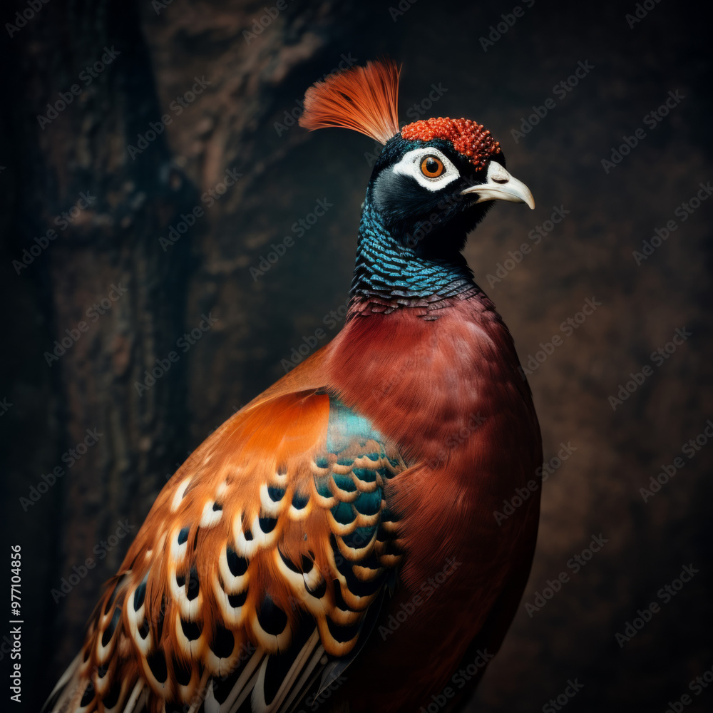 Fototapeta premium Ring-necked Pheasant, Colorful Game Bird, Vibrant Wildlife Photography