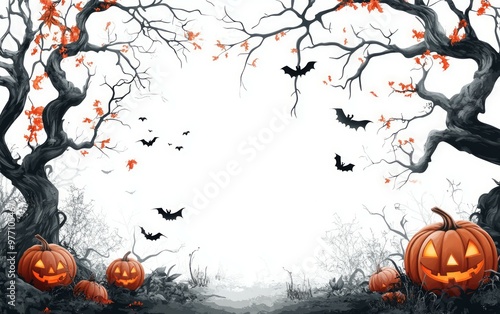 halloween inspired design, png, includes icons, white backgroound photo