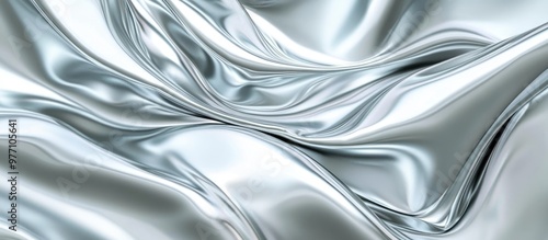 Abstract 3D Glossy Metal Background Stunning Silver Texture