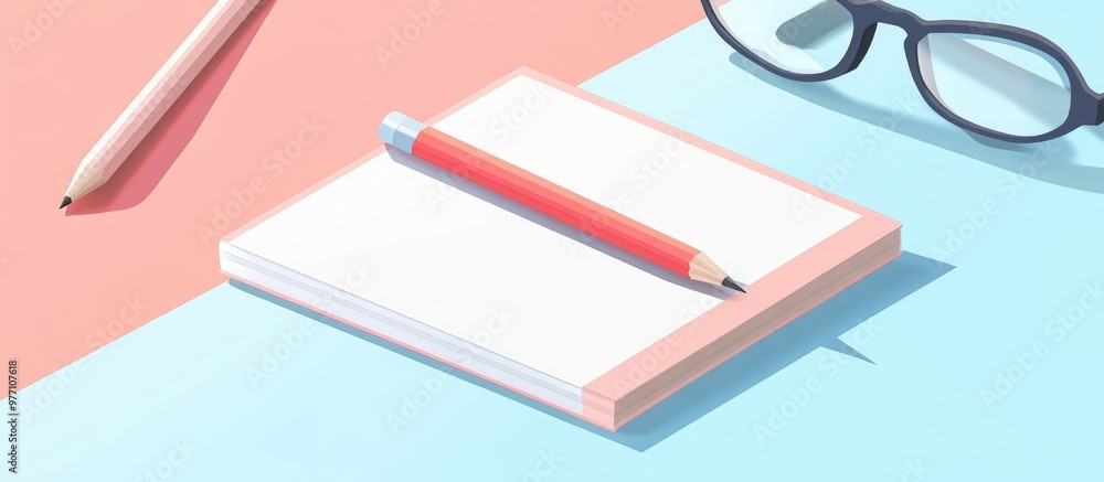 Close Up Of A Business Desk Featuring A Pencil And Notepad Close Up Of A Business Desk Featuring A Pencil And Notepad