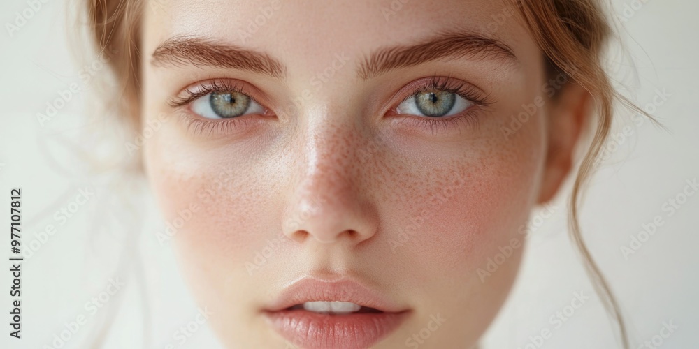 Close-up Portrait of a Woman with Blue Eyes Close-up Portrait of a Woman with Blue Eyes