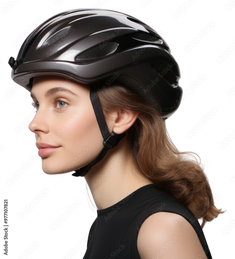 PNG Woman in bicycle helmet adult white background protection. PNG Woman in bicycle helmet adult white background protection.