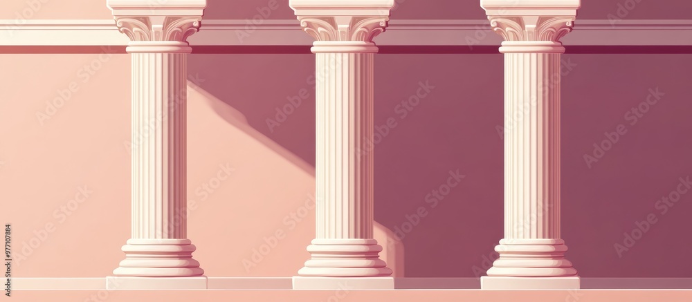 Fototapeta premium Detail Of Beautiful Vintage Medieval Renaissance Baroque Organic Columns