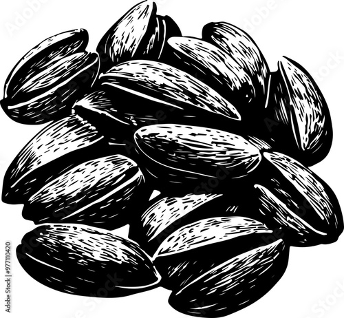 Illustration of Mixed Nuts on a White Background