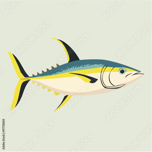 Vector Illustration of a Colorful Tuna Fish