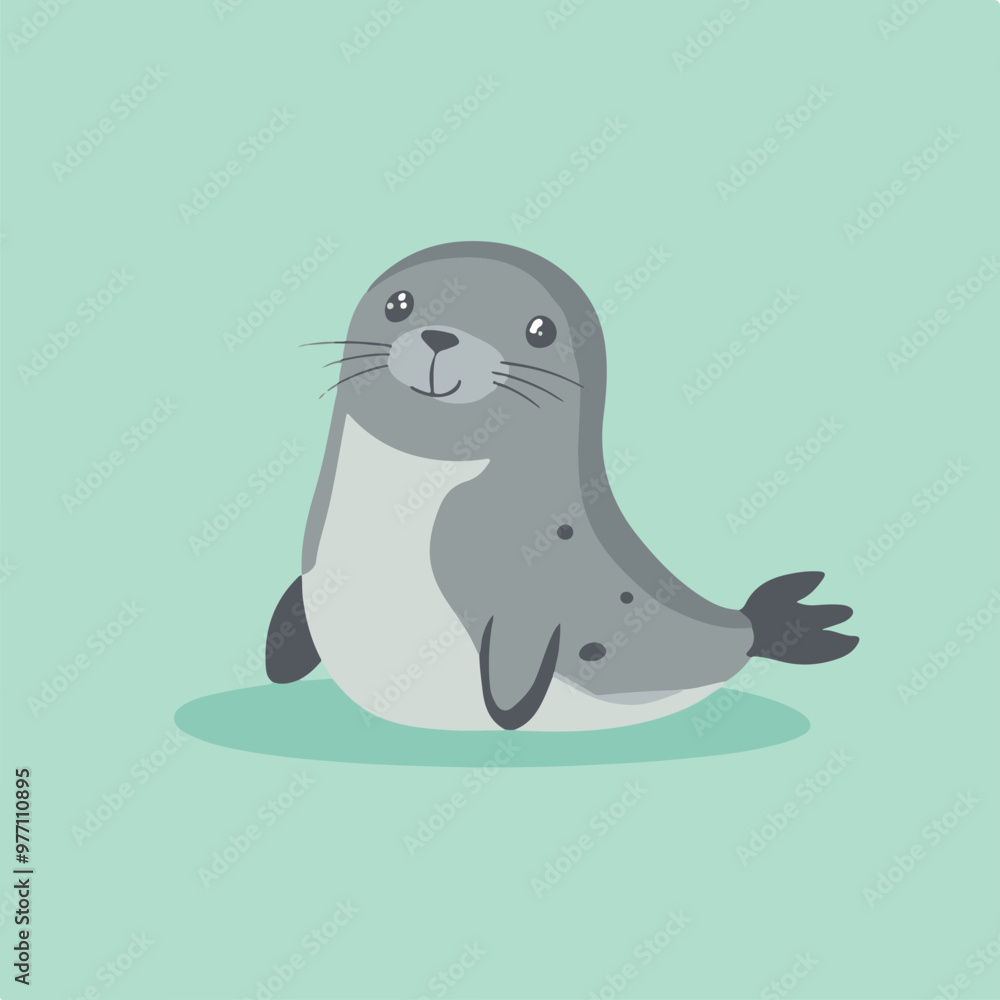 Cute Cartoon Seal with a Playful Smile Cute Cartoon Seal with a Playful Smile
