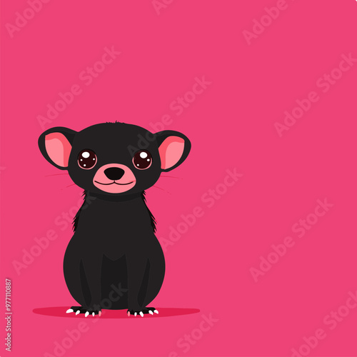 Cute Vector Illustration of a Black Bear Cub