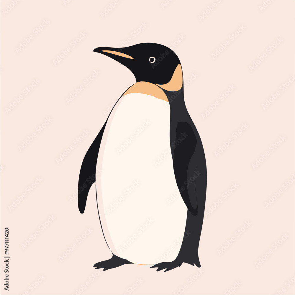 Fototapeta premium Minimalist Vector Illustration of a Penguin