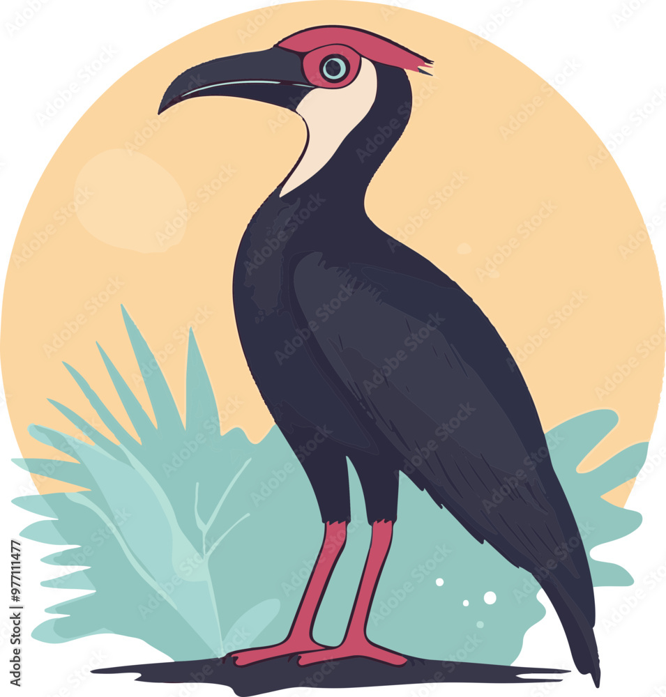 Obraz premium Stylized Vector Illustration of a Tropical Bird
