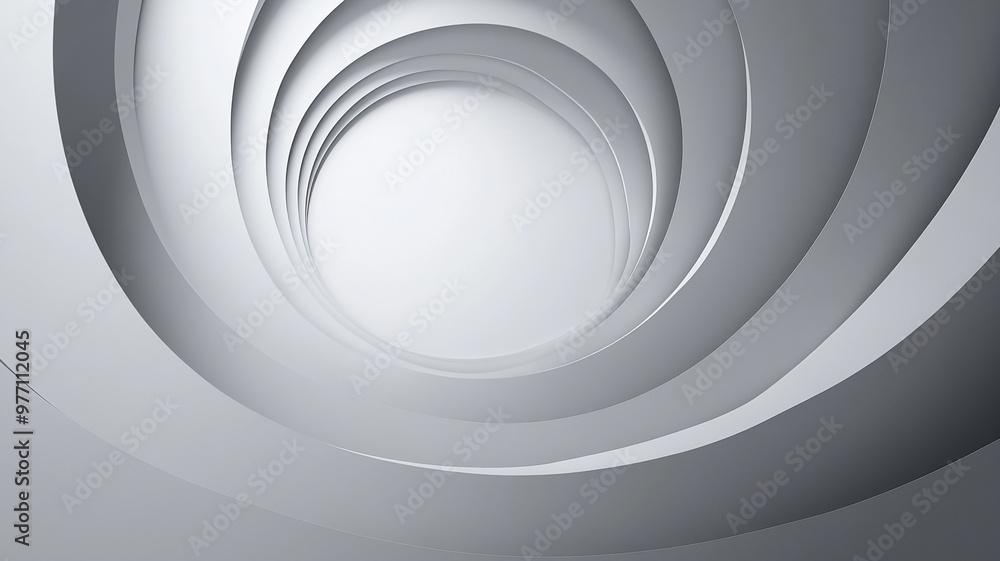 Obraz premium Abstract spiral design in grey tones creating a sense of depth and modern aesthetics