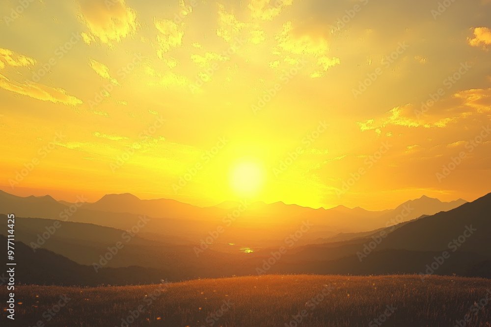 Fototapeta premium sunset in the mountains