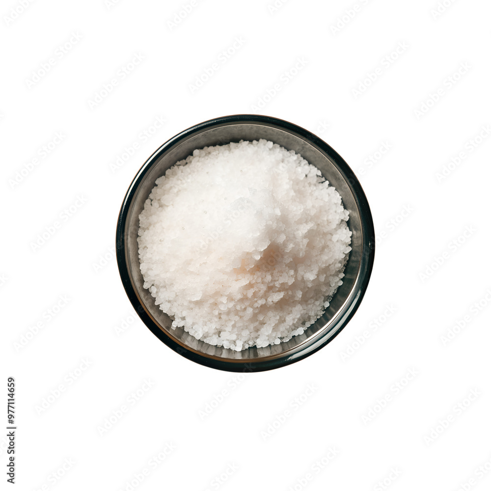 Salt in glass bowl isolated on transparent background Salt in glass bowl isolated on transparent background