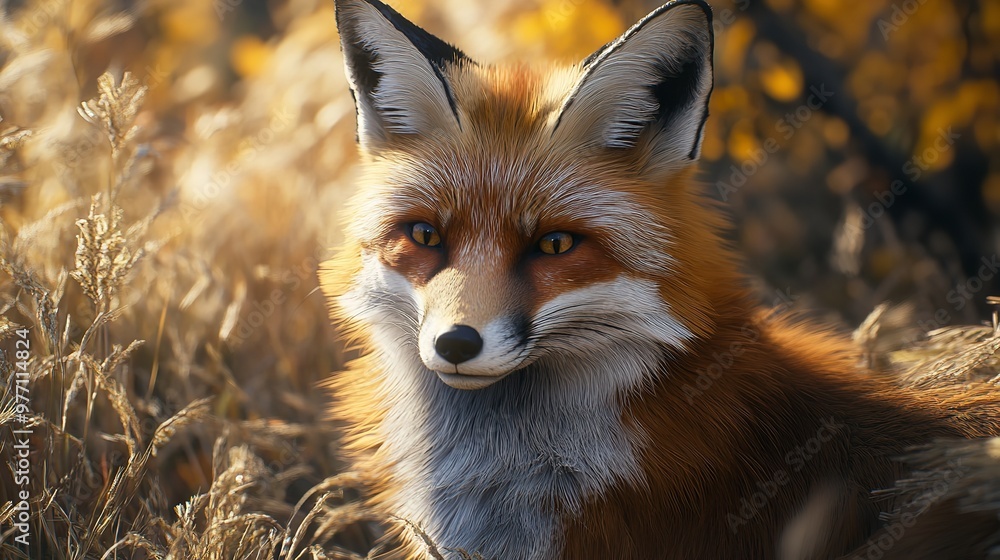 Obraz premium Close Up of Red Fox in Snow