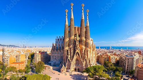 Striking Modern Architecture of the Iconic Sagrada Familia in Barcelona Spain 