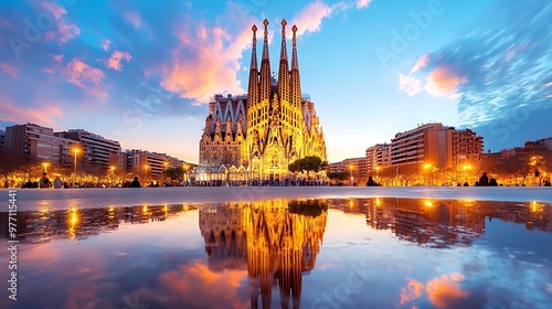 Striking Modern Architecture of the Iconic Sagrada Familia in Barcelona Spain 
