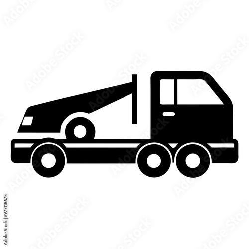 Car Towing Truck Vector Illustration | Cartoon, Clipart & Line Art Design

