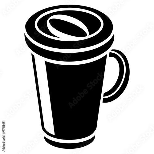 Coffee cup vector illustration - cartoon, clipart, and line art. Perfect for printable designs.