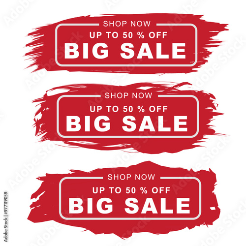 3 big sale upto 50 % off sticker for ecommerce website