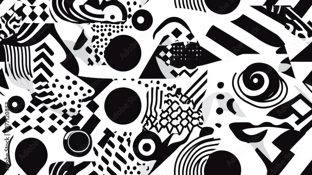 Geometric monochrome seamless abstract pattern Geometric monochrome seamless abstract pattern