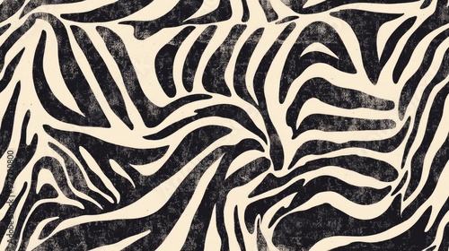 Fototapeta Naklejka Na Ścianę i Meble -  Zebra tribal tiled print animal seamless pattern repeating zebra design seamless texture hand drawn illustration artistic paint background
