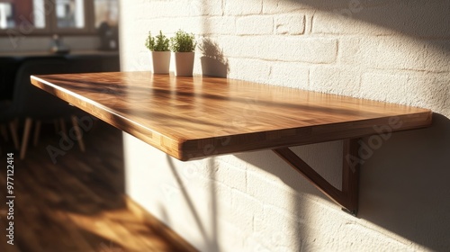 Wall-mounted drop-leaf dining table,