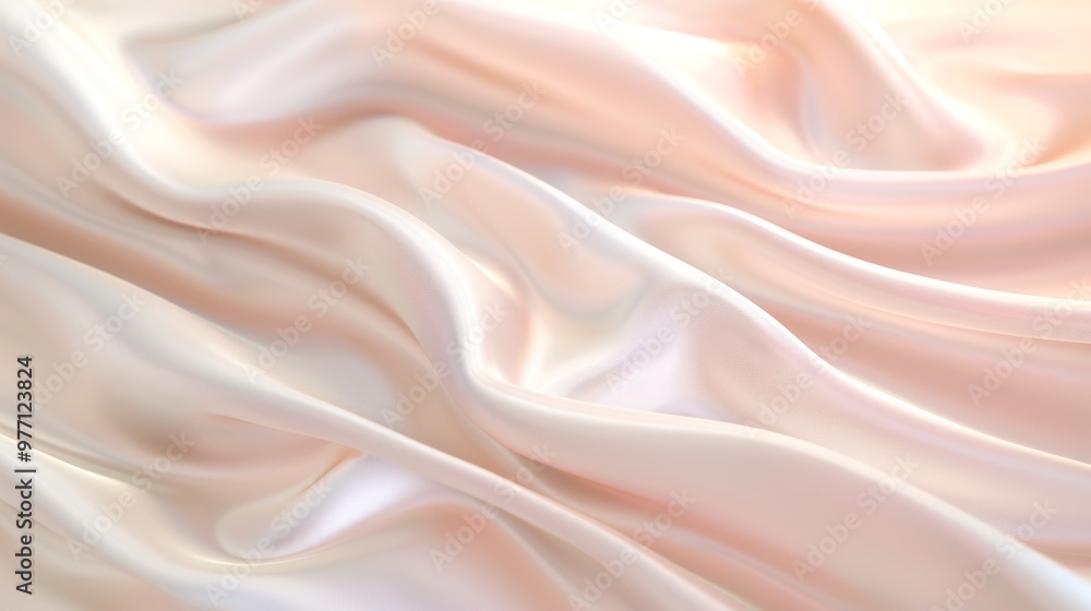 Smooth, Flowing Cream Colored Fabric With Gentle Curves, Soft Focus and Abstract Shapes Smooth, Flowing Cream Colored Fabric With Gentle Curves, Soft Focus and Abstract Shapes