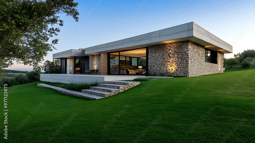 Transformed Two Story Concrete and Stone House for Mother s Birthday Transformed Two Story Concrete and Stone House for Mother s Birthday