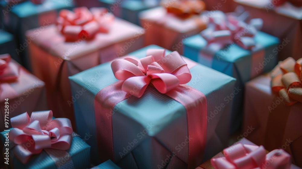 Happy birthday. The Gift Extravaganza . A pile of beautifully wrapped gifts adorned with colorful ribbons and bows, symbolizing the anticipation and excitement of receiving presents on a special day. Happy birthday. The Gift Extravaganza . A pile of beautifully wrapped gifts adorned with colorful ribbons and bows, symbolizing the anticipation and excitement of receiving presents on a special day.