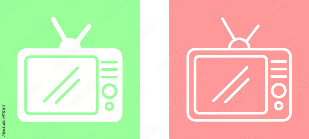 TV Set Vector Icon TV Set Vector Icon