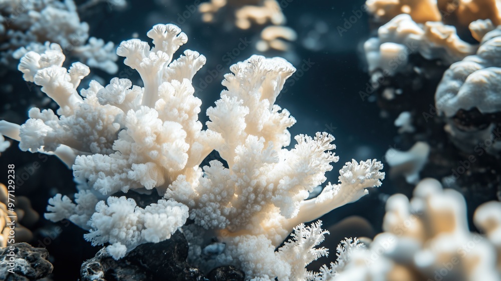 Fototapeta premium A close up of a bunch of white and black coral