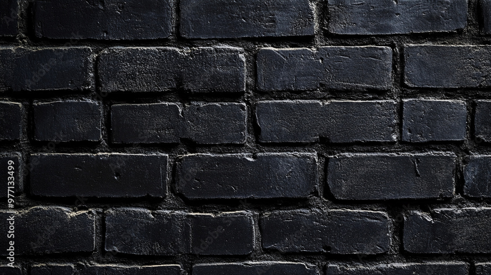Dark textured brick wall with a rough finish creates an urban and moody atmosphere