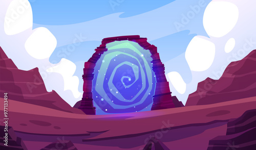 Alien planet. Empty rocky landscape.