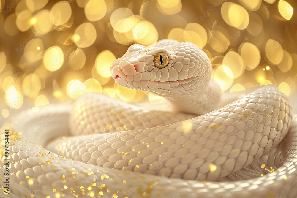 Fototapeta premium Beautiful greeting card with holiday composition for happy and joy celebrate New Year