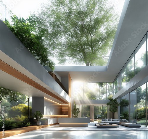 A nature-friendly building with an eco-friendly garden sensibility on the first floor of the building